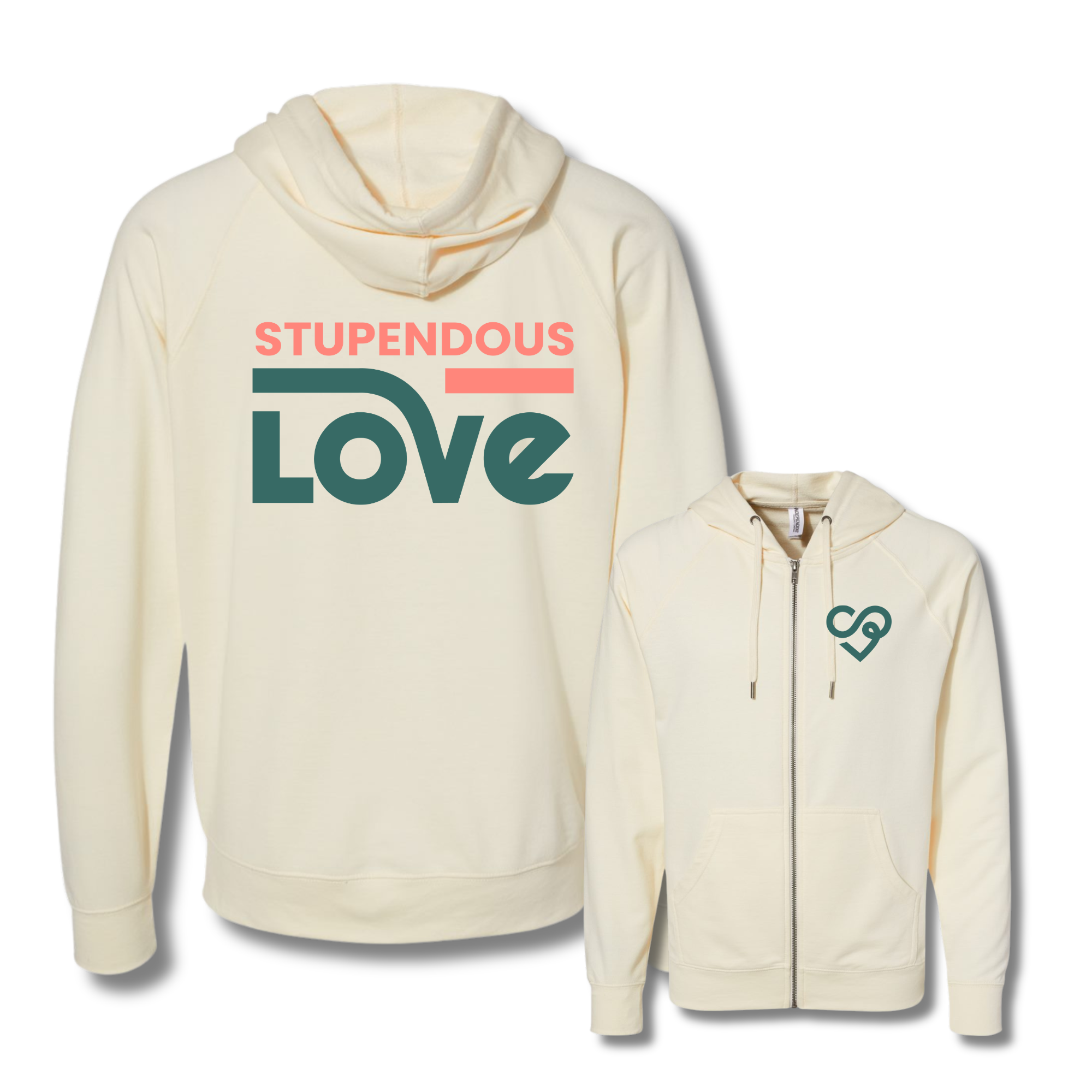 Stupendous Love Lightweight Zip Up Hoodie