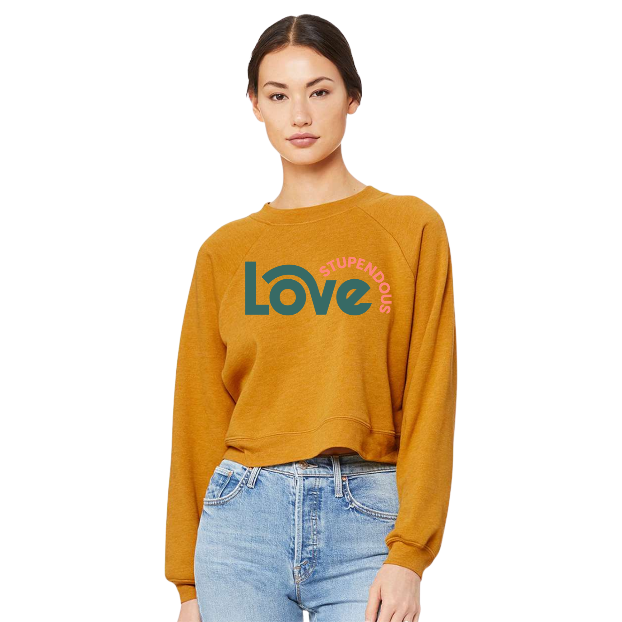 Stupendous Love Crop Raglan Crew