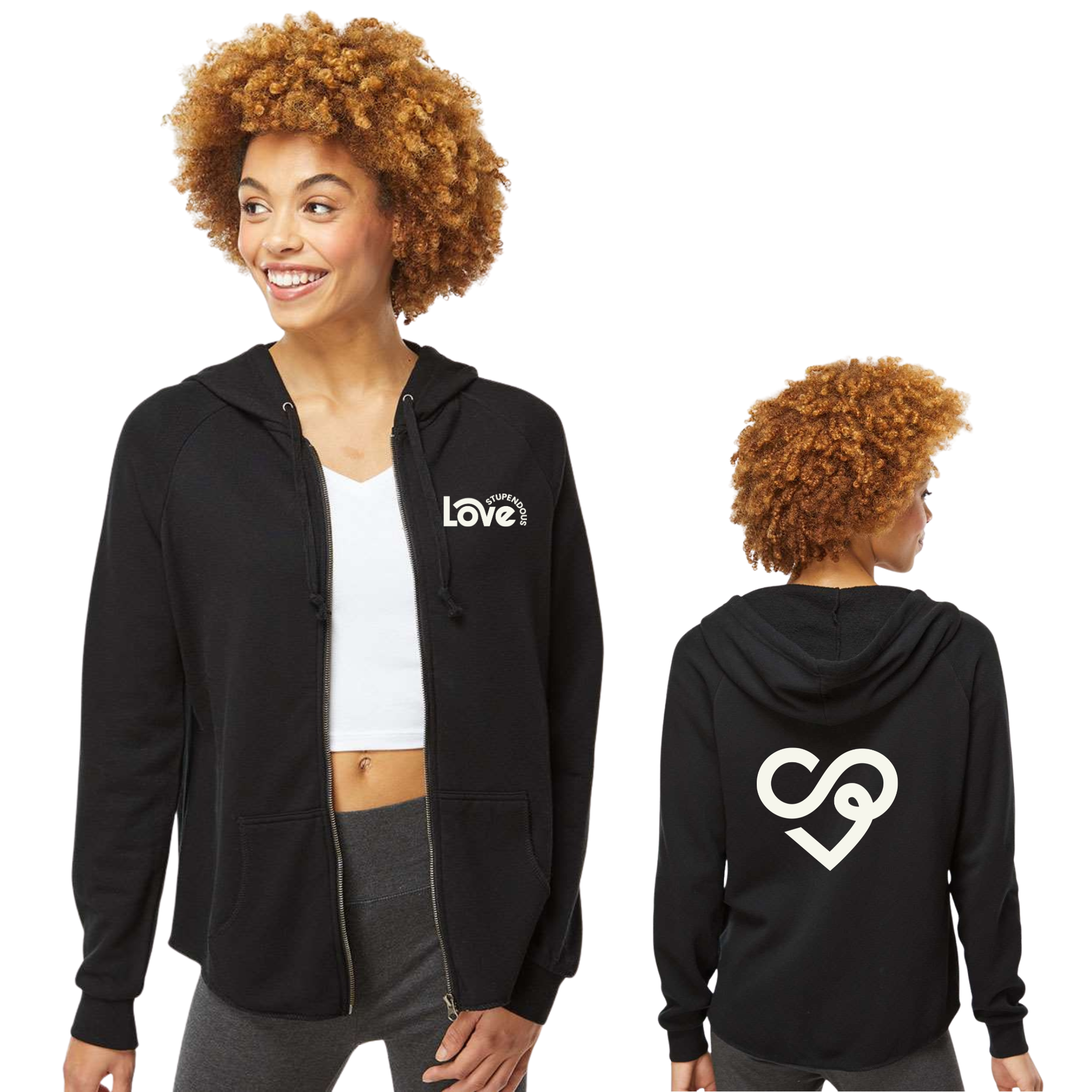 Stupendous Love Women's California Wave Wash Full-Zip Hoodie