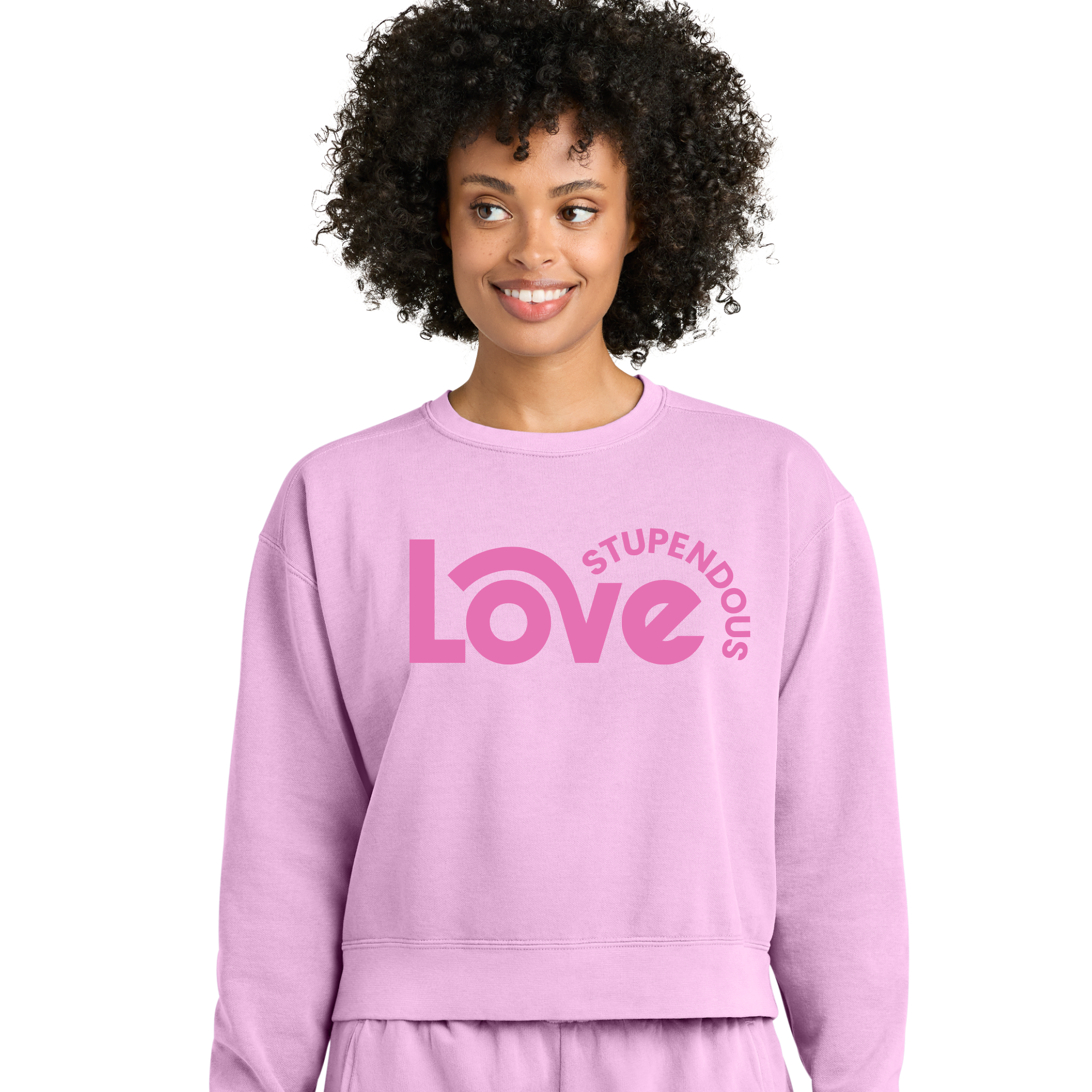 Stupendous Love Mid-Lenth PUFF Print Sweatshirt