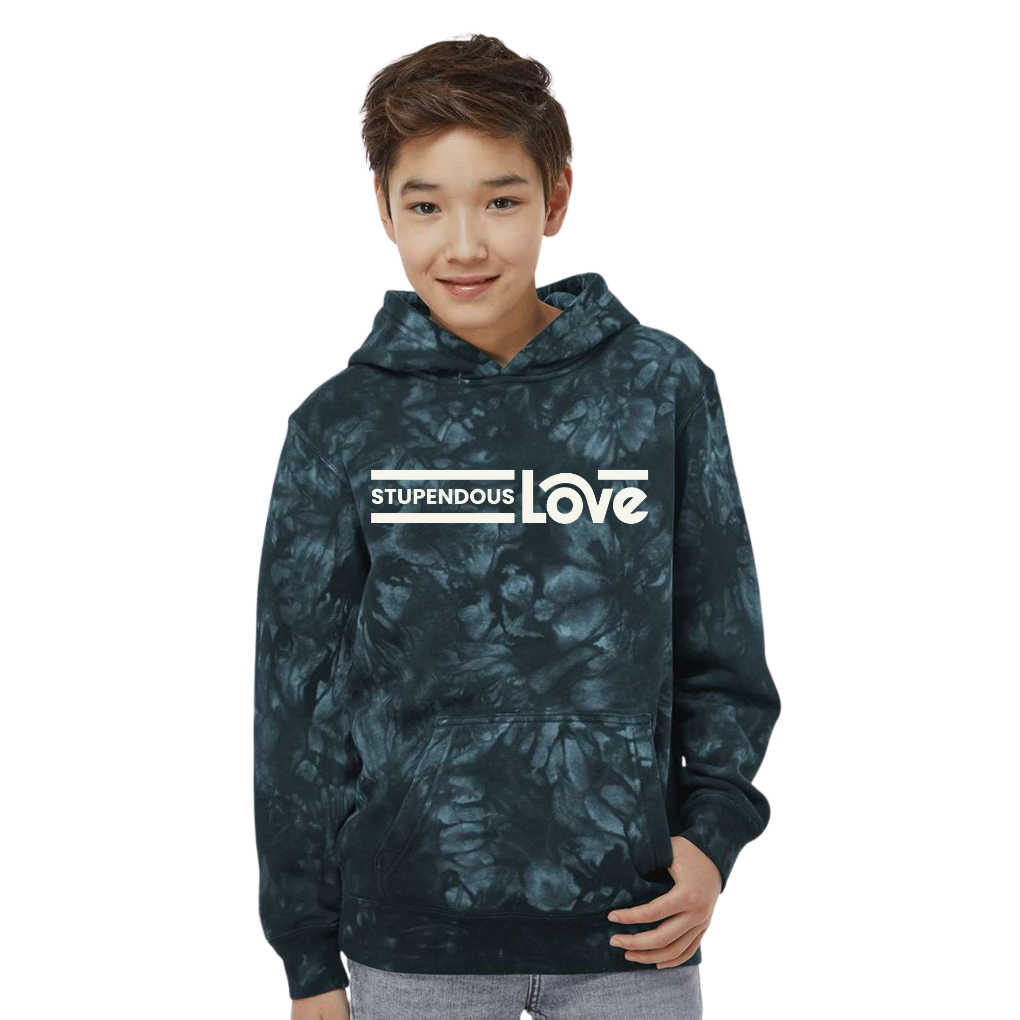 Stupendous Love Youth Tie-Dyed Hooded Sweatshirt