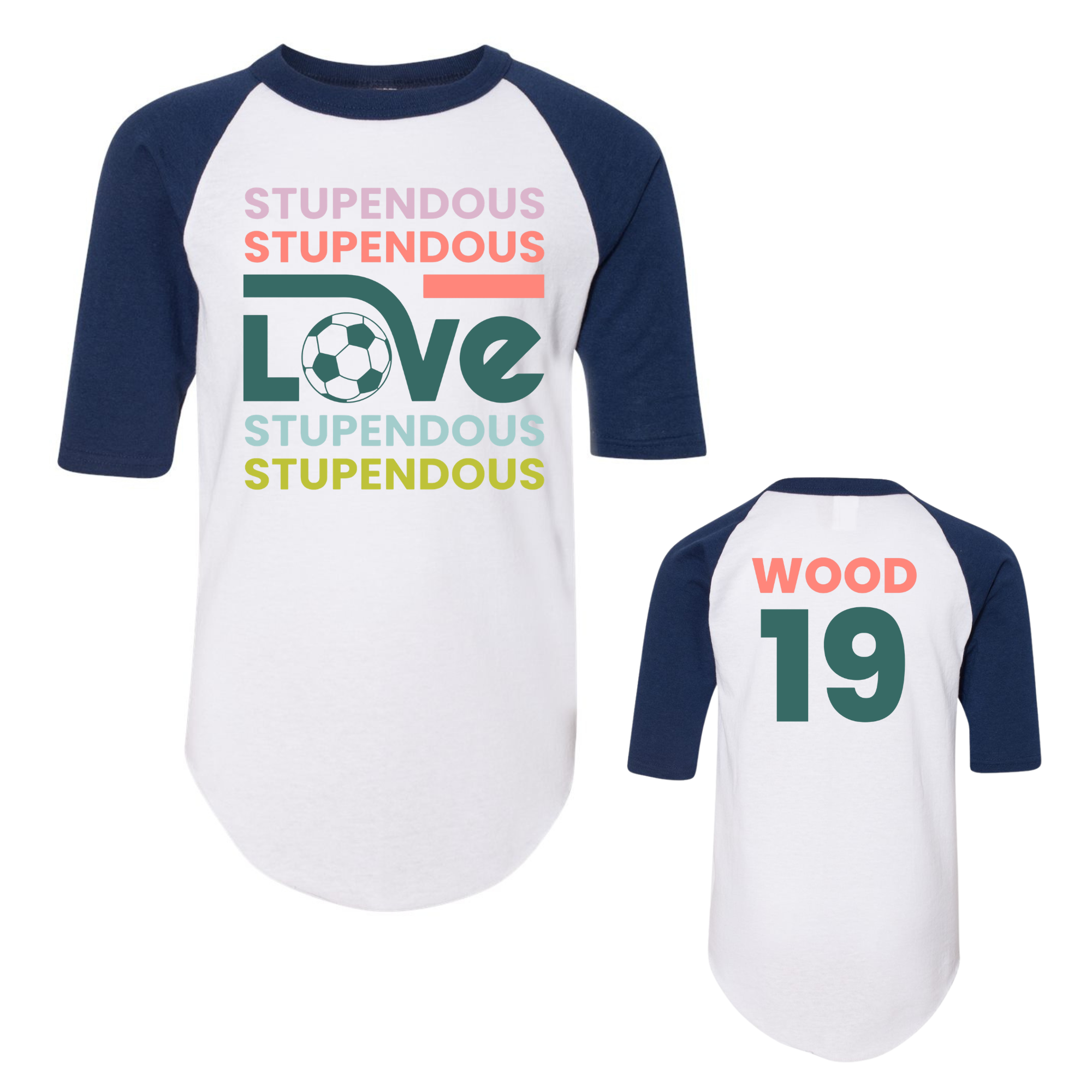 Stupendous Love Youth Three-Quarter Sleeve Baseball Jersey