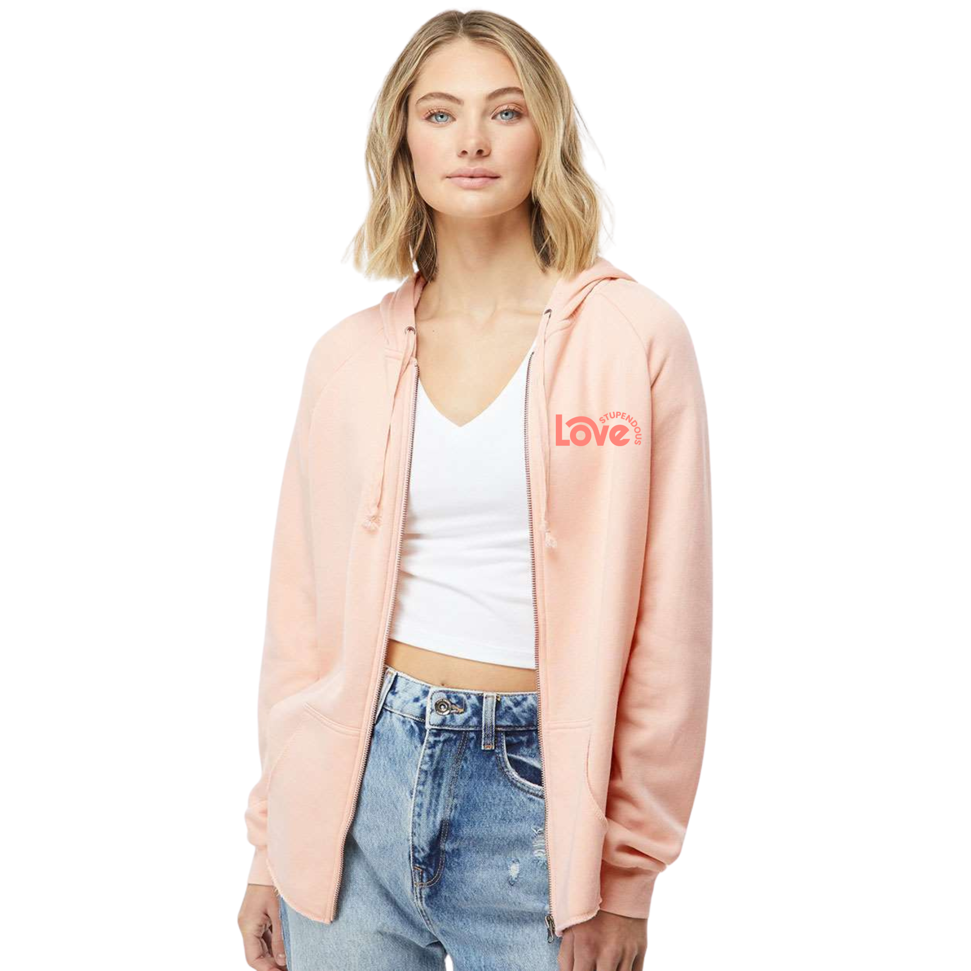 Stupendous Love Women's California Wave Wash Full-Zip Hoodie