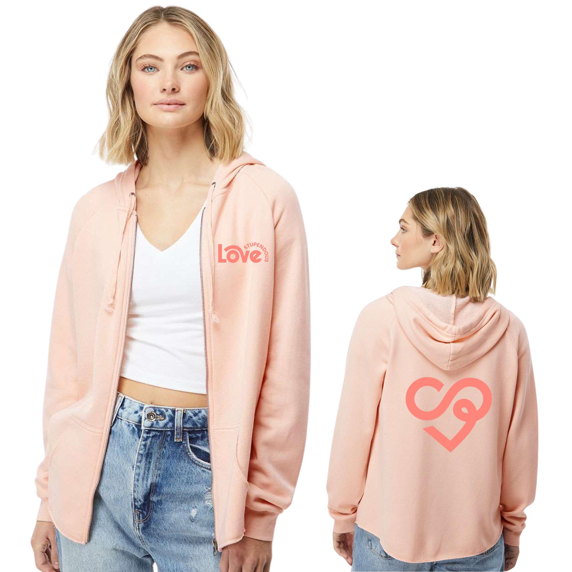Stupendous Love Women's California Wave Wash Full-Zip Hoodie