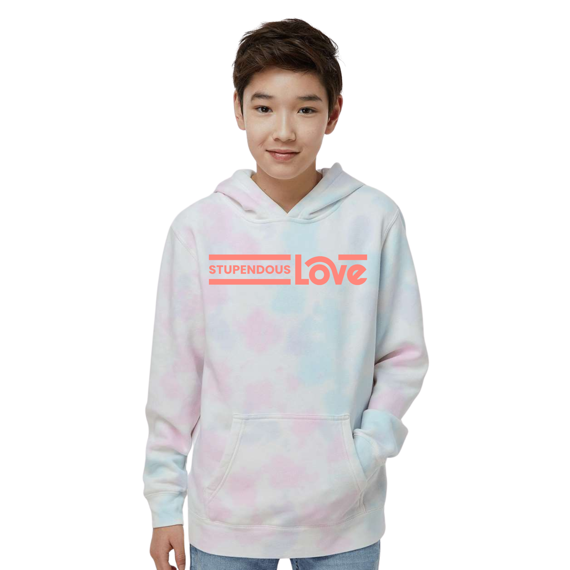 Stupendous Love Youth Tie-Dyed Hooded Sweatshirt