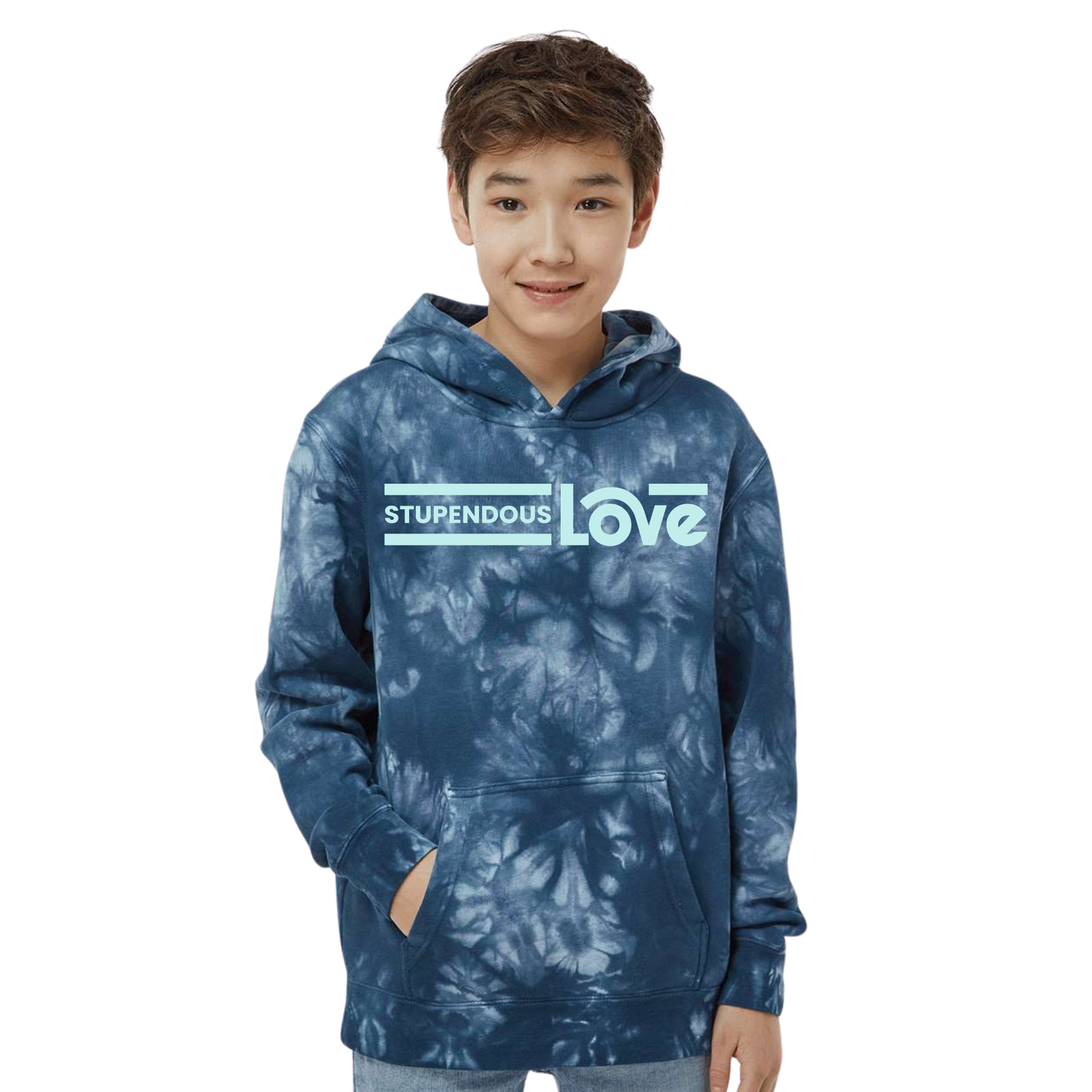 Stupendous Love Youth Tie-Dyed Hooded Sweatshirt