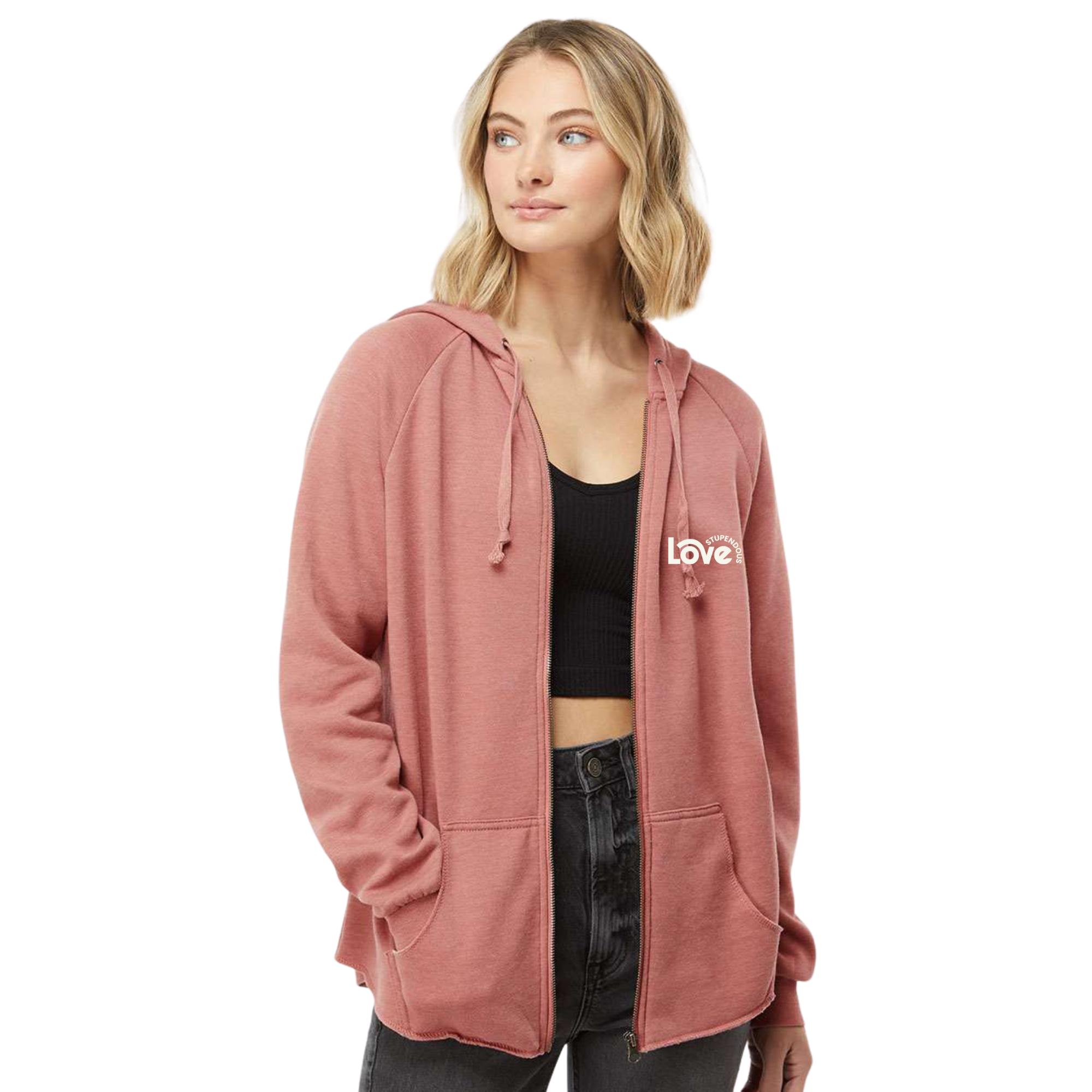 Stupendous Love Women's California Wave Wash Full-Zip Hoodie