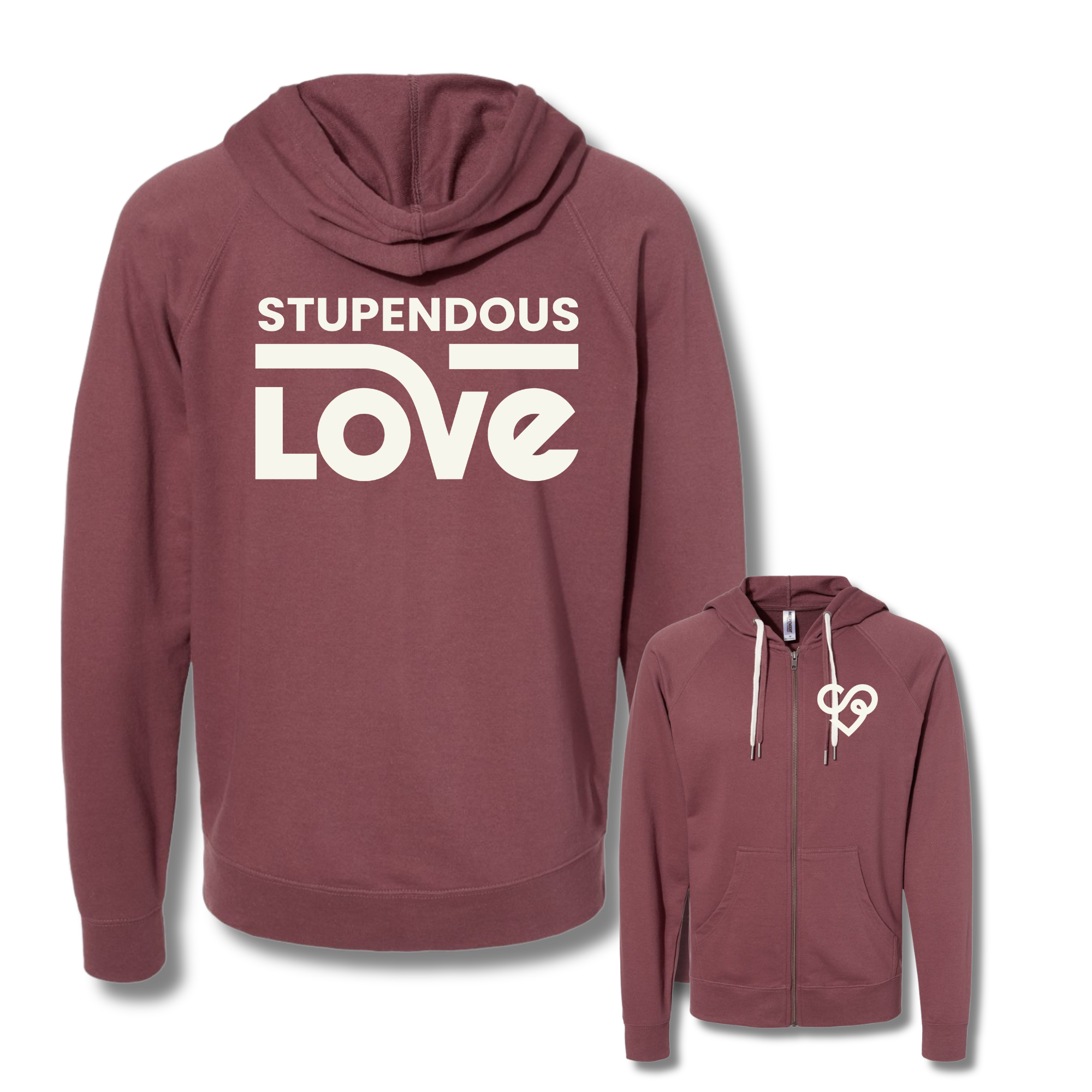Stupendous Love Lightweight Zip Up Hoodie