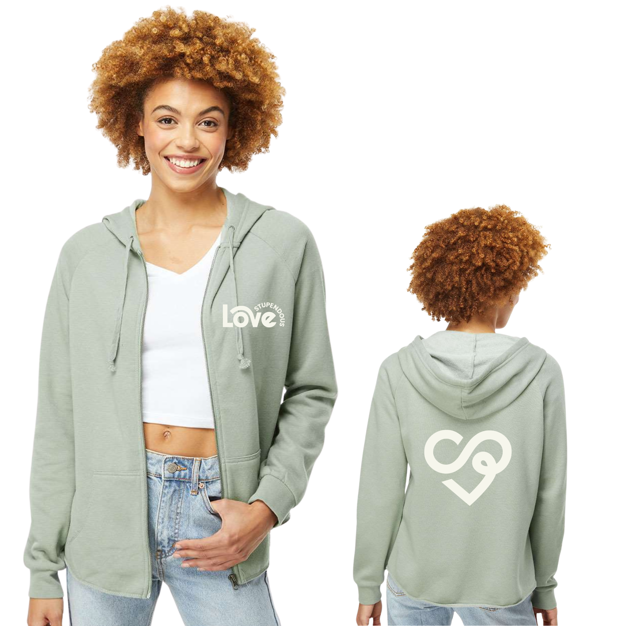 Stupendous Love Women's California Wave Wash Full-Zip Hoodie