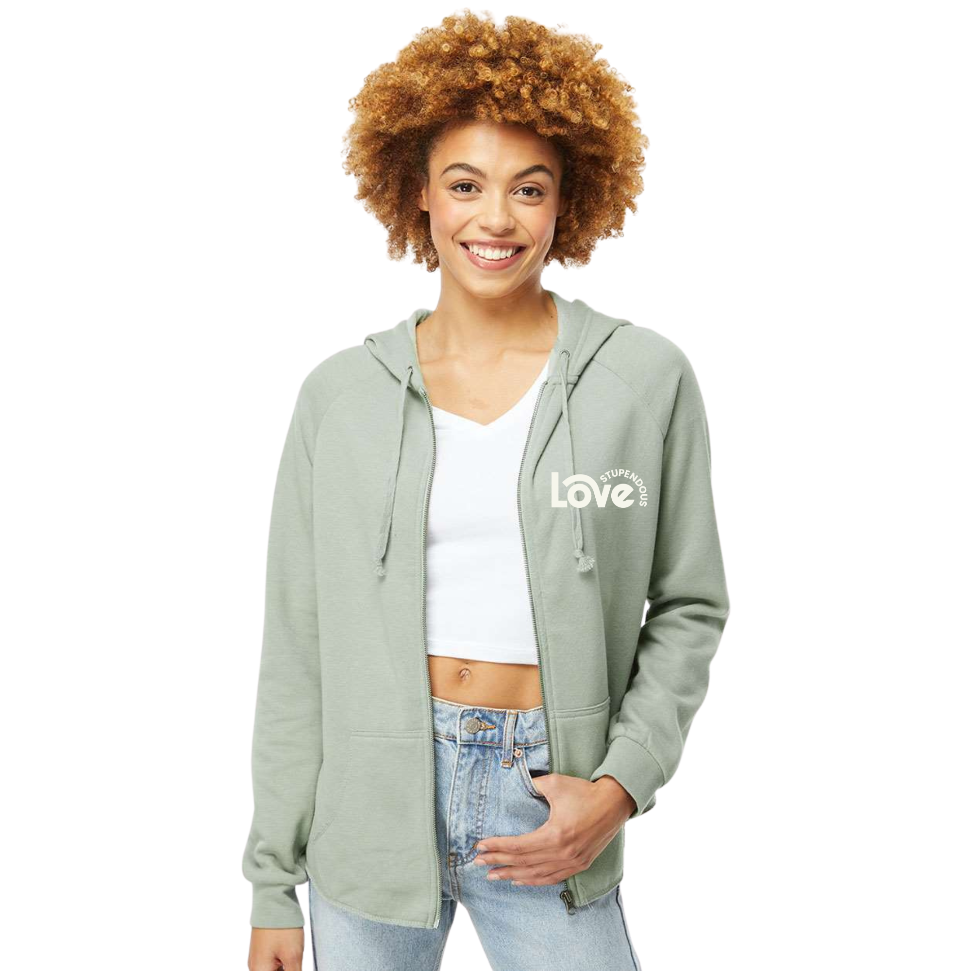 Stupendous Love Women's California Wave Wash Full-Zip Hoodie